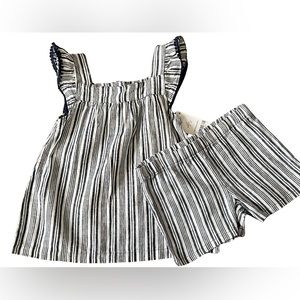 Adorable Carter's 4T Striped Tee & Short Set - Blue/White - New with Tags (NWT)